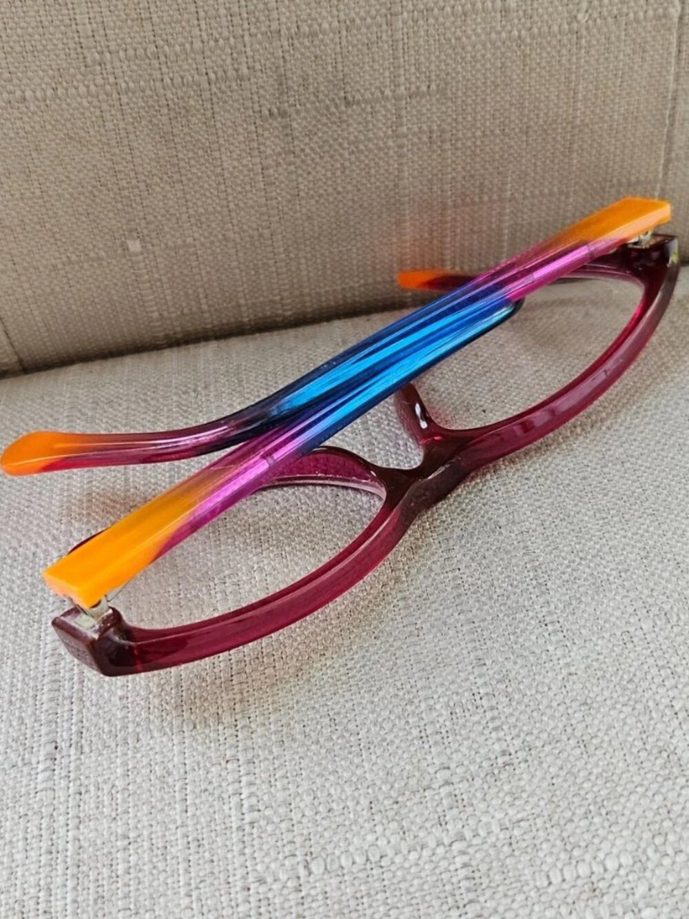 Runway Tween Women Eyeglasses Frame Pink Eyewear Multi Color Temple Glasses - Picture 6 of 12